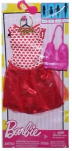 Mattel Barbie Doll Clothes Valentine's Day Hearts Dress Necklace Purse DTW61 - Picture 1 of 2