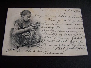 Postal de colección dama javanesa 1901 Java Indonesia Tjandi Semerang P/M Asia - Imagen 1 de 2