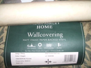 A ROLL OF LAURA ASHLEY WALLPAPER PERCY CREAM FREE POST - Picture 1 of 4