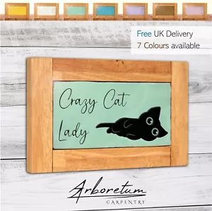 Crazy Cat Lady Wooden Sign Ornament - Funny Gift Decoration for Cat Lovers - Picture 1 of 13
