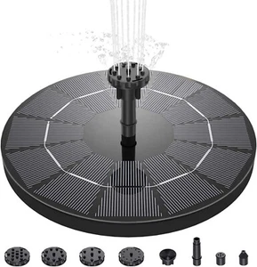 Solar Powered Floating Pump Water Fountain Birdbath Pond Pool Garden Fishpond - Picture 1 of 11