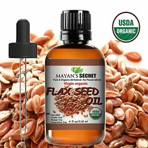 Mayan's Secret USDA Certified Virgin Organic Flax Seed Oil, Unrefined Virgin, 