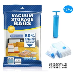 12x Jumbo extra grande para ahorrar espacio bolsa de almacenamiento con sello al vacío bolsas espaciales más grandes - Imagen 1 de 16