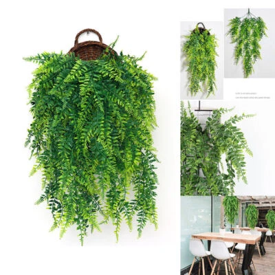 4Pcs Fake Hanging Plants Artificial Ferns Fake Plants Indoor Outdoor Home Decor - Image 1 of 4