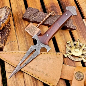 CUSTOM Handmade DAMASCUS STEEL BOOT Knife Dagger knife w/sheath, TN-3834 - Picture 1 of 9