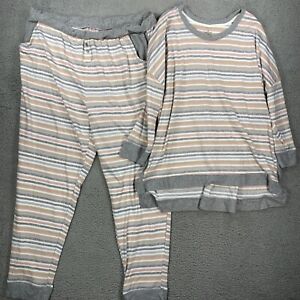 CUDDL DUDS Multicolor Top & Jogger Pants Loungewear Set XXL Stretch Half Sleeve