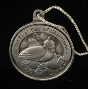 1995 Easter Seal Ornament SOLID PEWTER On The First Day Of Christmas 2.75” - Picture 1 of 6