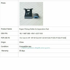 3Set Paper Pickup Roller & Seperation Pad Fit For HP M1536 P1606 P1505 P1566 - Picture 1 of 12