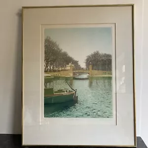 Gilbert Browne Print Calm Water-little Venice London 1983 Signed And Numbered  - Picture 1 of 10