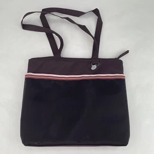 Nuevo Mini Bolso de Mano Creative Memories Marrón Rosa a Rayas Malla - Imagen 1 de 13