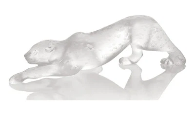 LALIQUE CRYSTAL SMALL ZEILA CLEAR PANTHER SCULPTURE #1405200 BRAND NIB SAVE$ F/S - Image 1 of 2
