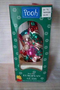 Santa's Best European Style Glas FERKEL AUF ZUCKERSTANGE Ornament Weihnachten Disney - Bild 1 von 1