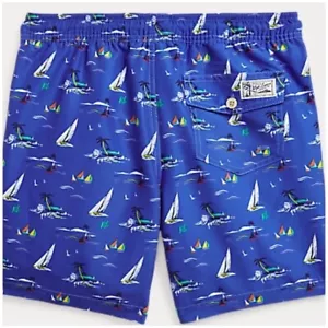 Polo Ralph Lauren Lighthouse blue nautical Swimming Trunks Sz XL 18-20 youth NWT - Picture 1 of 4