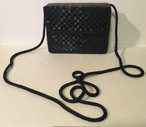 Alfred Sung Umhängetasche schwarz Perlen quadratisch - Bild 1 von 5