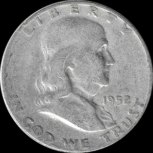 1952 D Franklin Half Dollar 90% Silver US Mint EXACT Coin as Shown 033 - Picture 1 of 3