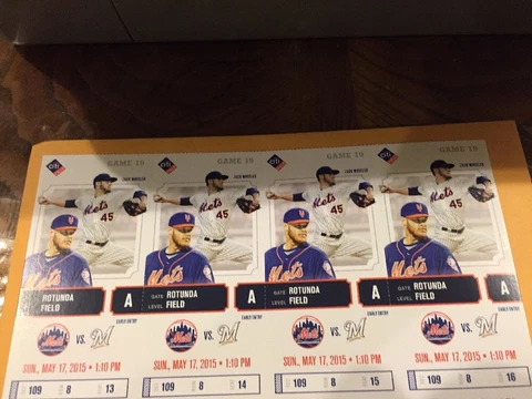 NOAH SYNDERGAARD Rare unused stub tickets for his historical 1win debut at citi Cover