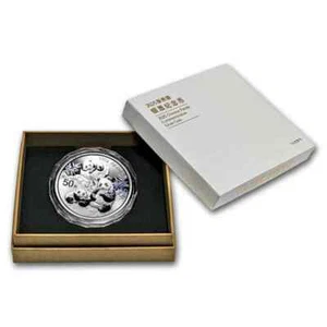 2025 China 50 元 Yuan Panda Coin PP proof 150g Silber999 CoA+Box NUR 30.000 Münze - Bild 1 von 9