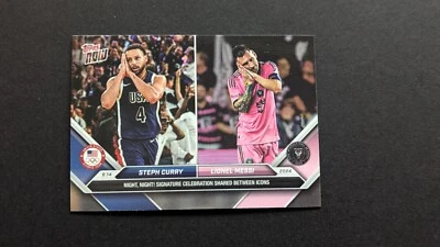 2024 Topps Now MLS #128 Lionel Messi Steph Curry Night Night - Image 1 of 2