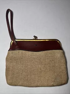 Bolso de Colección Etienne Aigner Hecho a Mano Cartera Cuero Lino - Imagen 1 de 9