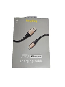 6' Lightning to USB-A Round Cable - heyday™ Black/Gold (MFi-Certified) - New - Photo 1 sur 1