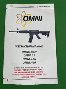 Original OMNI Lower, .22, 5.56, .410 Rifle Firearm User's INSTRUCTION MANUAL - Picture 1 of 6
