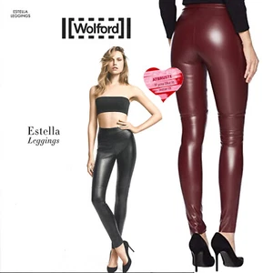 Leggings Wolford Estella T. 34 • merlot... Cuero vegano / cómodo resaltado - Imagen 1 de 13