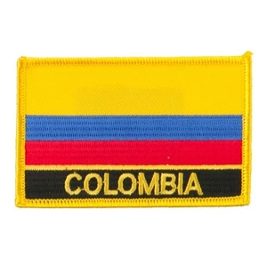 "PARCHE BORDADO BANDERA COLOMBIA CON NOMBRE - HIERRO - NUEVO 2.5 x 3.5" - Imagen 1 de 1
