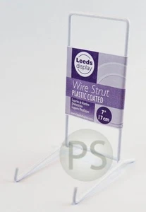 White Wire LARGE Stand 17cm, 7" : Leeds Display Strut, Plate, Photo ST04WL - Picture 1 of 2
