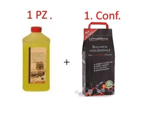 Carbone Lotusgrill 1 GEL 1 Lt+1 CARBONE CARBONELLA 2,5 Kg LOTUS GRILL LOTUSGRILL - Foto 1 di 1