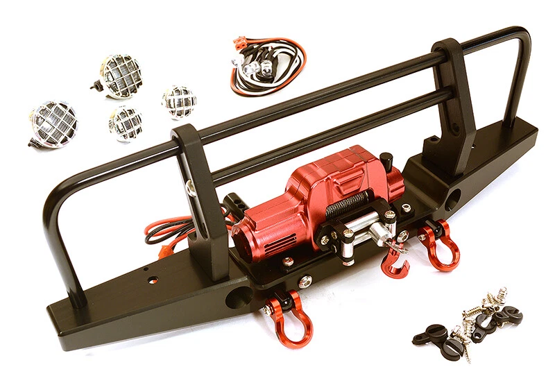 Realistic Front Alloy Bumper w/ Winch & LED for Traxxas TRX-4 w/ 43mm Mount - Image 1 of 1