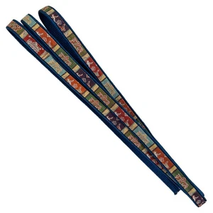 VTG Japanese Obijime Flat-Woven Indigo Silk Brocade Cord for Kimono Kitsuke - Picture 1 of 5