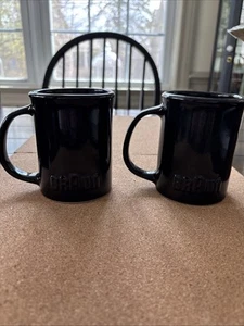 Kaffeebecher Set Vintage Braun Schwarz Erhöhte Buchstaben - Bild 1 von 7