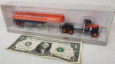 Brekina NEW HO 1/87 Scale 1955 Peterbilt Tractor Tanker Trailer Marked for GULF - Image 1 of 3