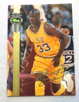 1992 Autograph Classic Four Sport Draft Pick Collection Shaquille O'Neal RC LOA - Image 1 of 3