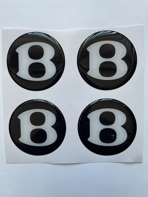 Juego de pegatinas para tapacubos de rueda Bentley - 4 calcomanías emblema tapa central resina abovedada 3D Foto 1 de 3