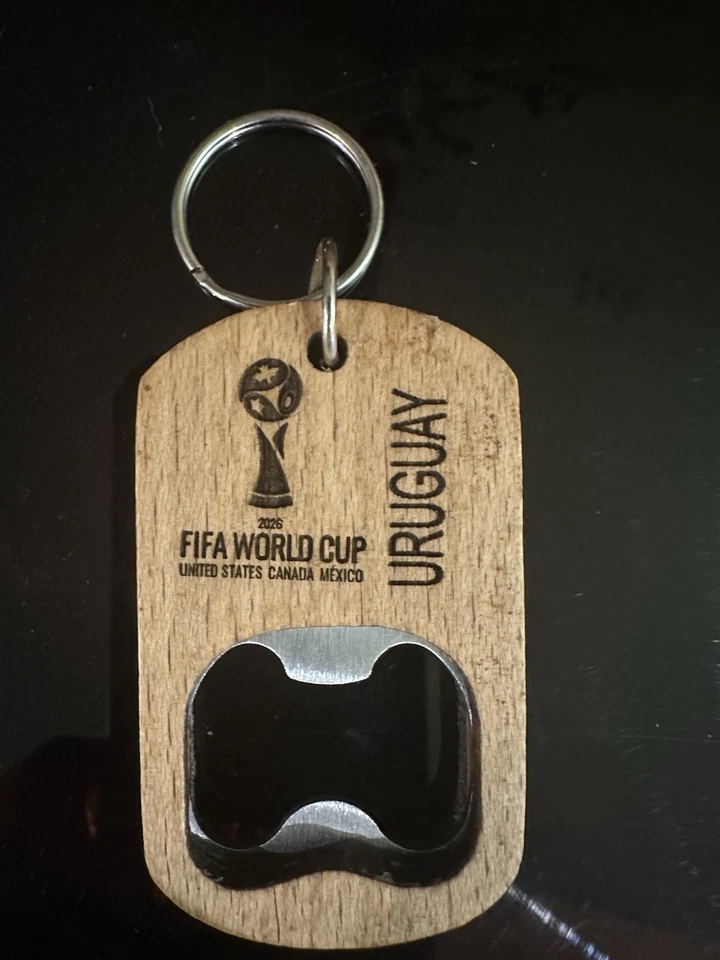 FIFA World Cup Wooden Keychain Bottle Opener - Uruguay Design - Image 1 of 1