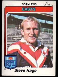 SCANLENS RUGBY LEAGUE CARDS 1980-40 STEVE HAGE EASTERN SUBURBS - Picture 1 of 3
