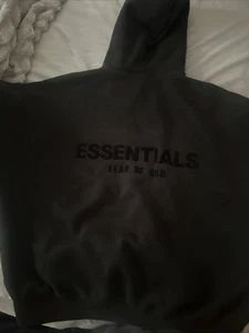 Black Essential Hoodie Size Small - Picture 1 of 2