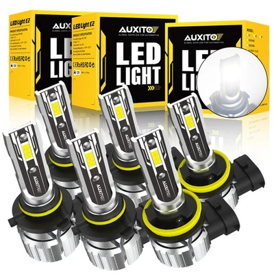 9005 9006 H11 Combo LED Headlight High Low Beam Bulbs 6500K White Bright Lamps - Image 1 of 4