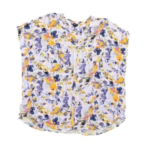 Torrid Plus Size 5 Multicolor Blouse, Polyester, Preowned Button Front Floral - Picture 1 of 7