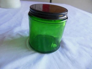 Tarro de medicina vacío Duraglas vintage, vidrio verde de 3-1/2" de alto, excelente estado usado - Imagen 1 de 10
