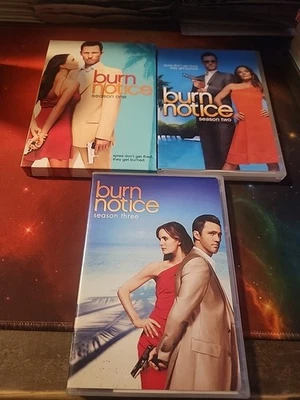 Burn Notice Season 1 2 3 Lot Bundle (DVD, 2010) Tested Works One Two Three - Image 1 of 4