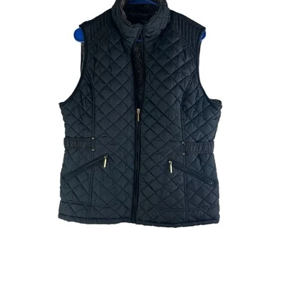 Weatherproof Vest Women XL Quilted Black Faux Fur Trim Insulated Outdoor Warm - Image 1 of 4
