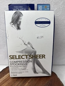 Dr. Comfort Women's Select Sheer Thigh Highs 20-30 mmHg -Silicone Lace small - Picture 1 of 3