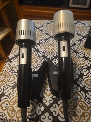 2 Vintage Sony F-26S Cardioid Dynamic Microphone With Stands UNTESTED - Image 1 of 4