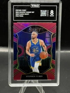 2020 Panini Select Pink Prizm Steph Curry 09/10 GS Warriors TAG NM MT 8 - Bild 1 von 2