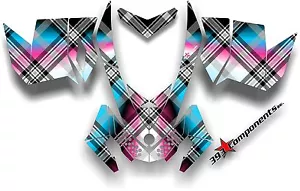 SKI DOO REV XP SNOWMOBILE SLED GRAPHICS DECAL STICKER KIT PLAID SKY BLUE - Foto 1 di 1