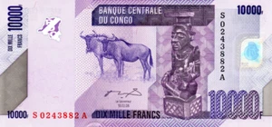 Congo 10000 Francs 2006 UNC P-103a Banknote Prefix S Suffix A Paper Money - Picture 1 of 2