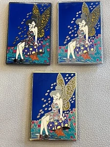 Disney Shopping Tinker Bell Art Nouveau 3 Pin Prototype Set Easel Stand LE 4 DD1 - Picture 1 of 8