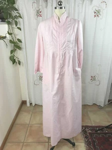 De Colección David Brown Saks 5th Ave Seersucker Bata Caftán Rosa/Blanco Rayas Cremallera M - Imagen 1 de 6